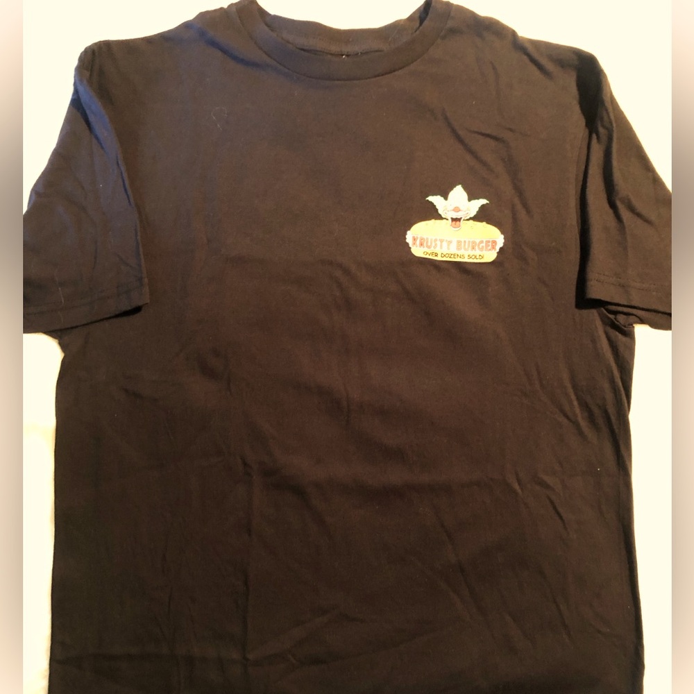 New Black Krusty Burger T-shirt Size M (front Logo & Back Logo)